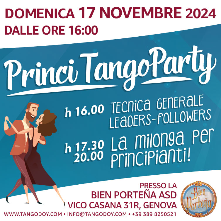 Principarty 17 novembre 2024 Milonga Tango Principianti Genova